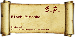 Bloch Piroska névjegykártya