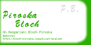 piroska bloch business card